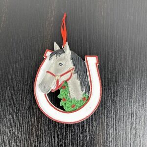 Christmas Holiday Ornament Christmas Horse Can Be Personalized Gray Horse